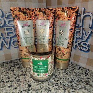 NEW BATH & BODY WORKS CINNAMON SUGAR PRETZEL COOKIE 4PC